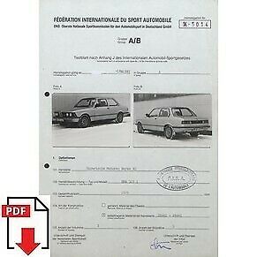 1982 BMW 323i FIA homologation form PDF download